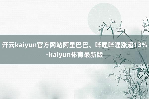 开云kaiyun官方网站阿里巴巴、哔哩哔哩涨超13%-kaiyun体育最新版