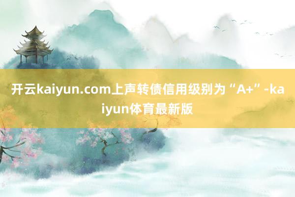 开云kaiyun.com上声转债信用级别为“A+”-kaiyun体育最新版