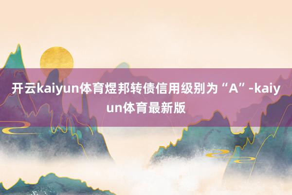 开云kaiyun体育煜邦转债信用级别为“A”-kaiyun体育最新版