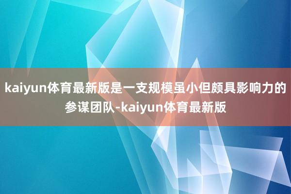 kaiyun体育最新版是一支规模虽小但颇具影响力的参谋团队-kaiyun体育最新版