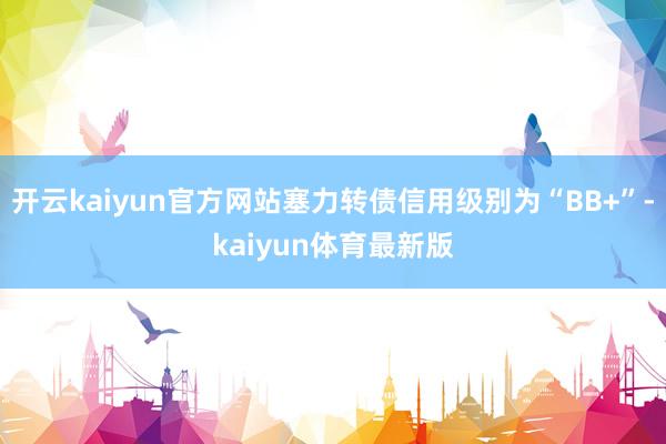 开云kaiyun官方网站塞力转债信用级别为“BB+”-kaiyun体育最新版