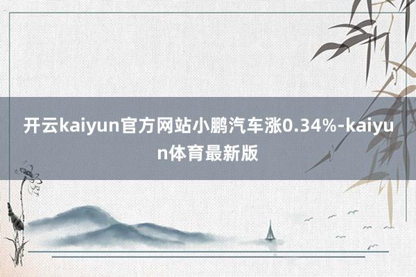 开云kaiyun官方网站小鹏汽车涨0.34%-kaiyun体育最新版