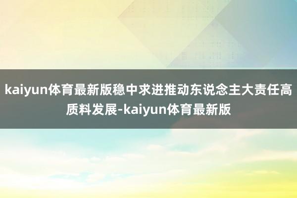 kaiyun体育最新版稳中求进推动东说念主大责任高质料发展-kaiyun体育最新版